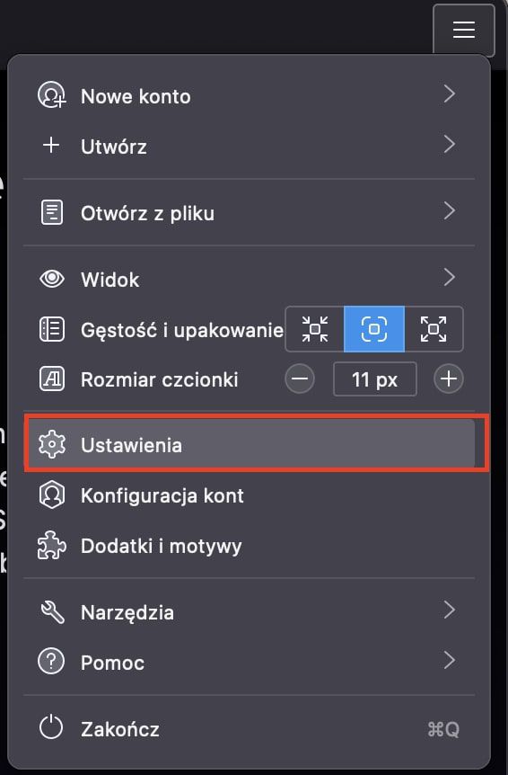 Konfiguracja programu Mozilla Thunderbird -krok 1 - freshost.pl